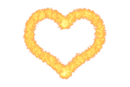 Fire heart orange love symbol flame artworkの写真素材