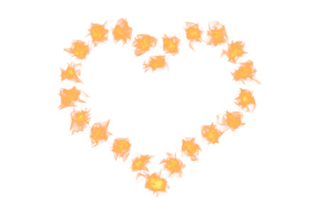 Fire heart orange love symbol flame artworkの写真素材