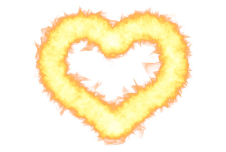 Fire heart orange love symbol flame artworkの写真素材
