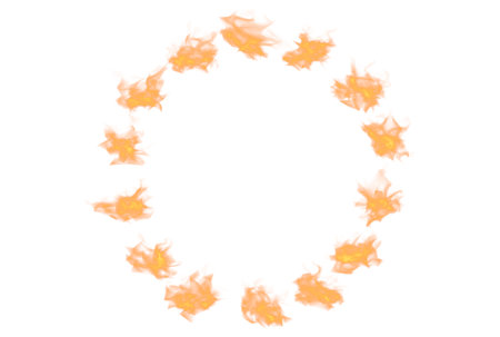 Burning circle flame rectangle fire shape flammable detonation artの写真素材