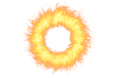 Burning circle flame rectangle fire shape flammable detonation artの写真素材