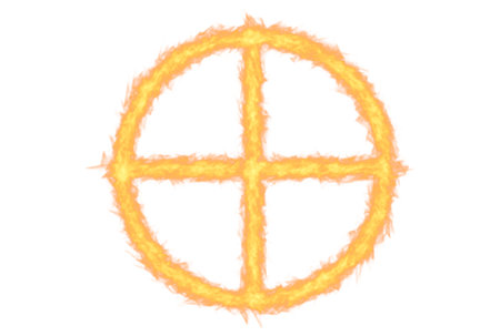 Fire scope sniper aim burning fire artwork war symbolの写真素材