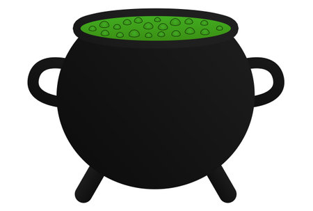 Mystical witchcraft pot magician caldron decoration mystery boiling illustrationの写真素材
