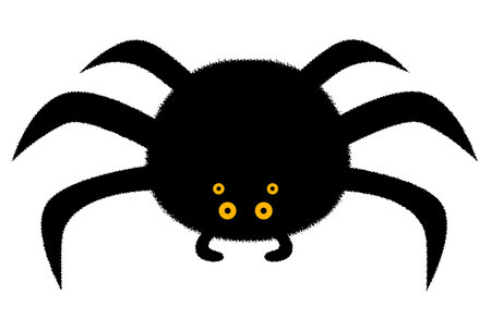 Halloween spider art scary insect black spidery silhouette artworkの写真素材