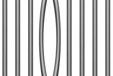 Prison fence criminal prisoner iron steel security justice block background artの写真素材