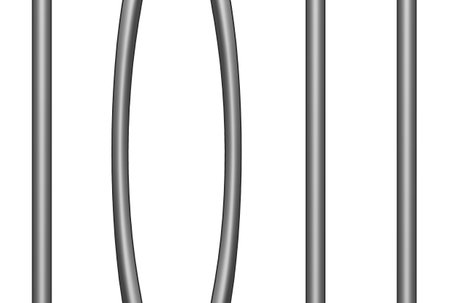 Prison fence criminal prisoner iron steel security justice block background artの写真素材