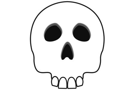 Creepy skull head human face anatomy death pirate cartoon design elementの写真素材