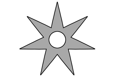 Ninja star fight weapon wheel japanese samurai graphic design elementの写真素材