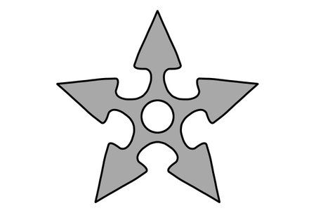 Ninja star fight weapon wheel japanese samurai graphic design elementの写真素材