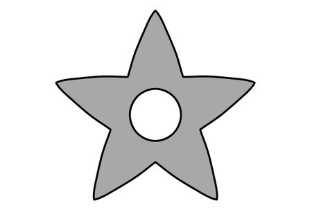 Ninja star fight weapon wheel japanese samurai graphic design elementの写真素材