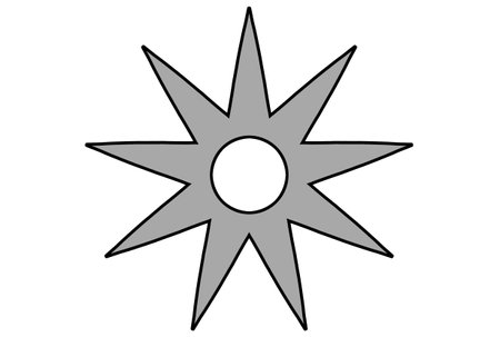 Ninja star fight weapon wheel japanese samurai graphic design elementの写真素材