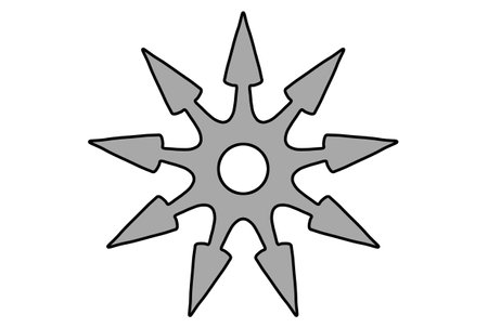 Ninja star fight weapon wheel japanese samurai graphic design elementの写真素材