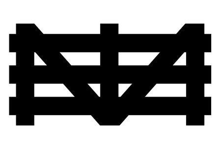 Black garden fence wooden door silhouette symbol balcony defense artの写真素材