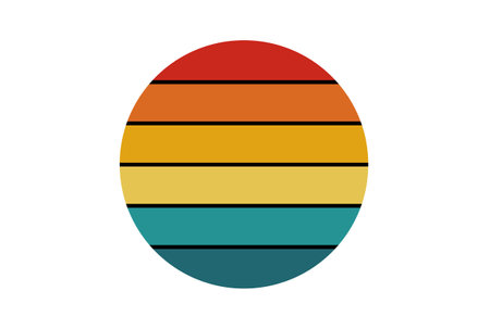 Vintage sunset 60s design element textile artの写真素材