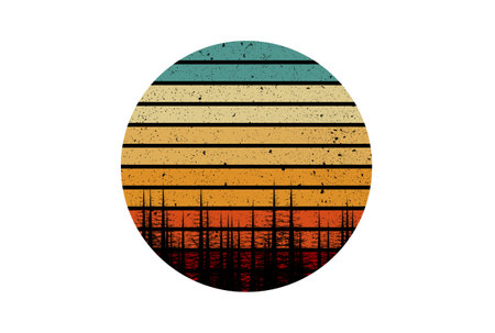 80s retro circle vintage style shape artworkの写真素材