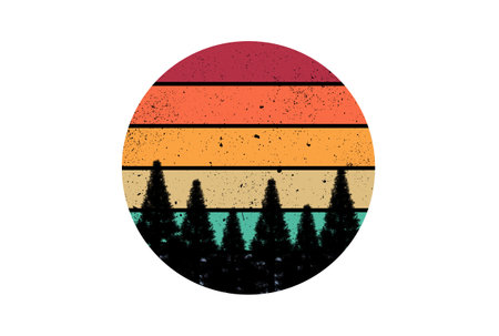 Retro striped circle design element summer artの写真素材