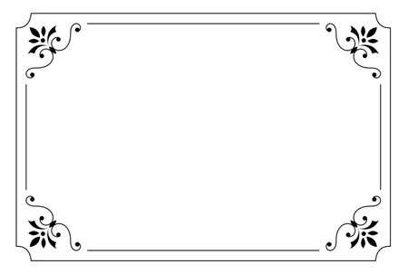 Ornament frame artwork calligraphic pattern ornate art borderのイラスト素材