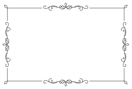 Ornament frame elegance artwork rectangle wedding styleのイラスト素材
