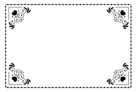 Ornament frame artwork calligraphic pattern ornate art borderのイラスト素材