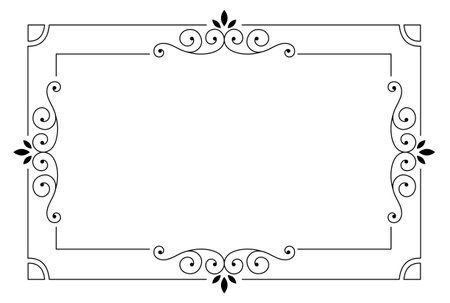 Ornament frame elegance artwork rectangle wedding styleのイラスト素材