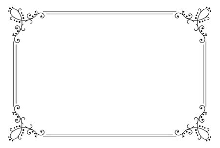 Ornament frame ornate rectangle simple black shape artのイラスト素材