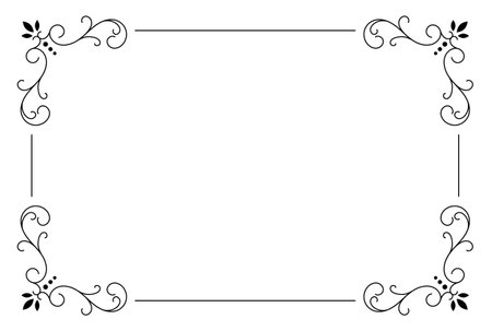 Ornament frame artwork calligraphic pattern ornate art borderのイラスト素材