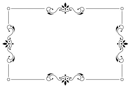 Ornament frame ornate rectangle simple black shape artのイラスト素材