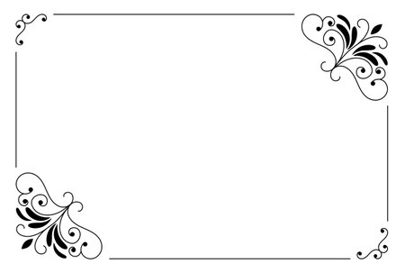 Ornament frame artwork calligraphic pattern ornate art borderのイラスト素材