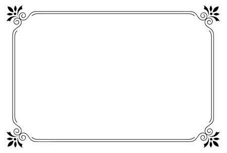 Ornament frame artwork calligraphic pattern ornate art borderのイラスト素材