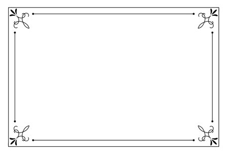 Ornament frame artwork calligraphic pattern ornate art borderのイラスト素材