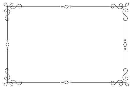 Ornament frame artwork calligraphic pattern ornate art borderのイラスト素材