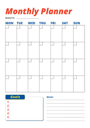 Monthly planner digital planning insert sheet printable page templateの写真素材
