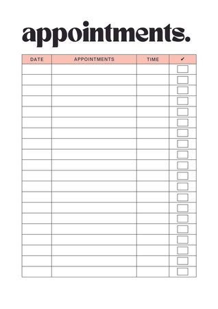 Appointment planner digital planning insert sheet printable page templateの写真素材