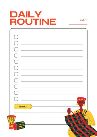 African planner digital planning insert sheet printable page templateの写真素材