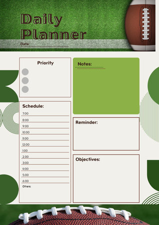 Football planner digital planning insert sheet printable page templateの写真素材