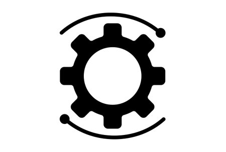 Configuration gear flat app icon minimalist web symbol black signの写真素材