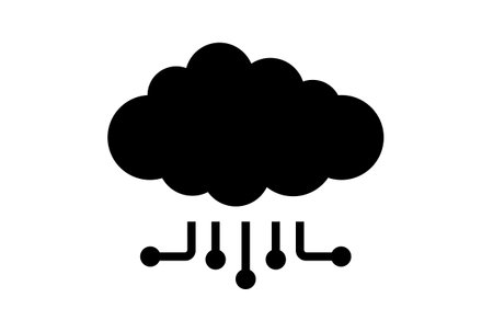 Cloud flat app icon minimalist web symbol black signの写真素材