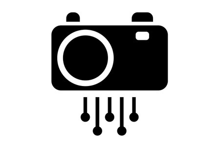 Camera flat app icon minimalist web symbol black signの写真素材