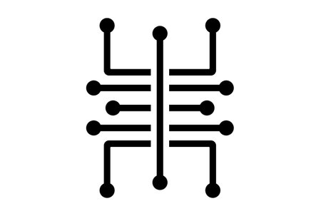 Neural network flat app icon minimalist web symbol black signの写真素材