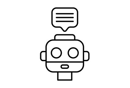 Chat bot line icon website symbol artificial intelligence black sign for app or webの写真素材