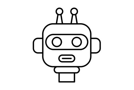 Chat bot line icon website symbol artificial intelligence black sign for app or webの写真素材