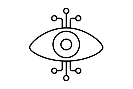 Eye line icon website symbol artificial intelligence black sign for app or webの写真素材