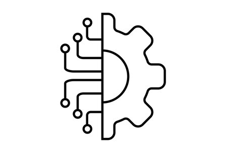 Configuration gear line icon website symbol artificial intelligence black sign for app or webの写真素材