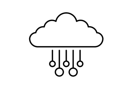 Cloud storage line icon website symbol artificial intelligence black sign for app or webの写真素材