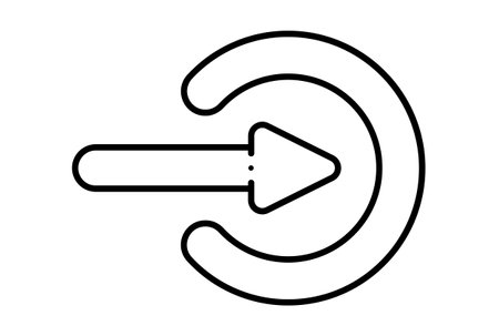 Enter arrow line icon black website symbol minimalist outline signの写真素材