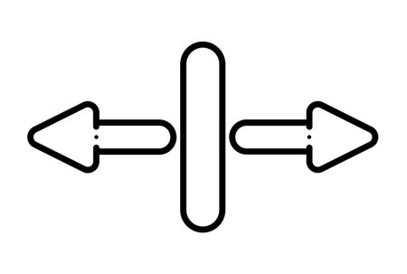 Arrow line icon black website symbol minimalist outline signの写真素材