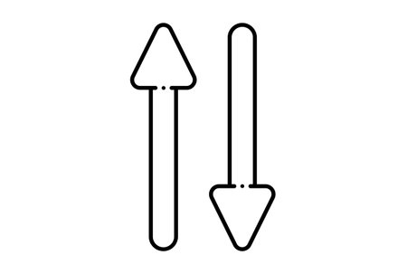 Up down arrow line icon black website symbol minimalist outline signの写真素材