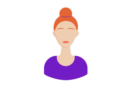 Redhead woman avatar icon character web symbol person app signの写真素材