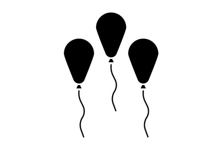 balloon carnival icon black party glyph symbol circus sign artの写真素材