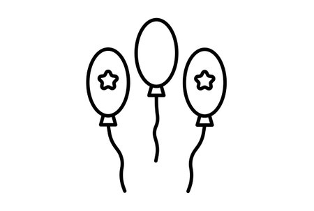 balloons outline carnival icon festival sign black party symbol artworkの写真素材